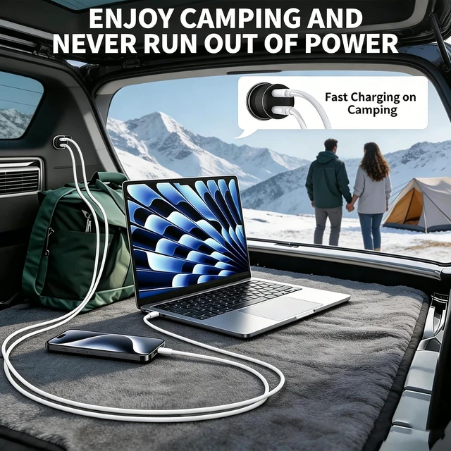 Alt view image 6 of 7 - 2Pack USB C Car Charger 60W Dual Port Power Fast Car Phone Charger Adapter