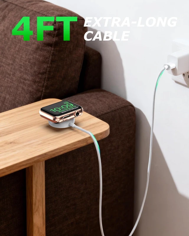 Alt view image 5 of 7 - 2Pack for Watch Charger Fast Charging 5W USB Type C 4.0 Feet
