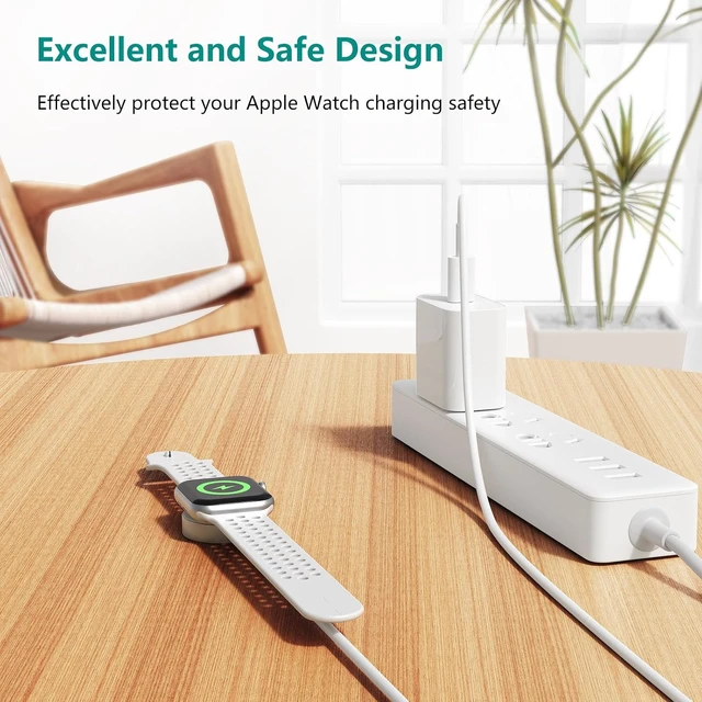 Alt view image 2 of 7 - Upgraded Watch Charger Magnetic Fast Charger USB C Charger Block Plug Adapter with 6.6FT iWatch Portable Wireless Fast Charging Cable Cord for iWatch Ultra/9/8/7/6/SE/SE2/5/4/3