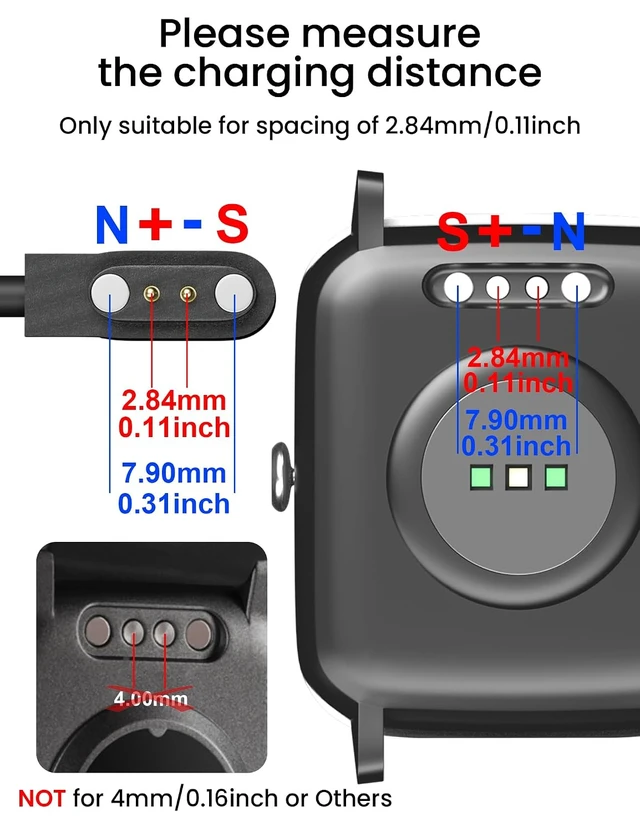 Alt view image 3 of 7 - Smart Watch Charger for Skg Letsfit Cubitt Yamay Willful Fitpolo Tozo Wyze Umidigi Blackview 3.3Ft USB Magnetic Charging Cable Cord for Umidigi Uwatch 3S 3 2 2S Urun Smartwatch