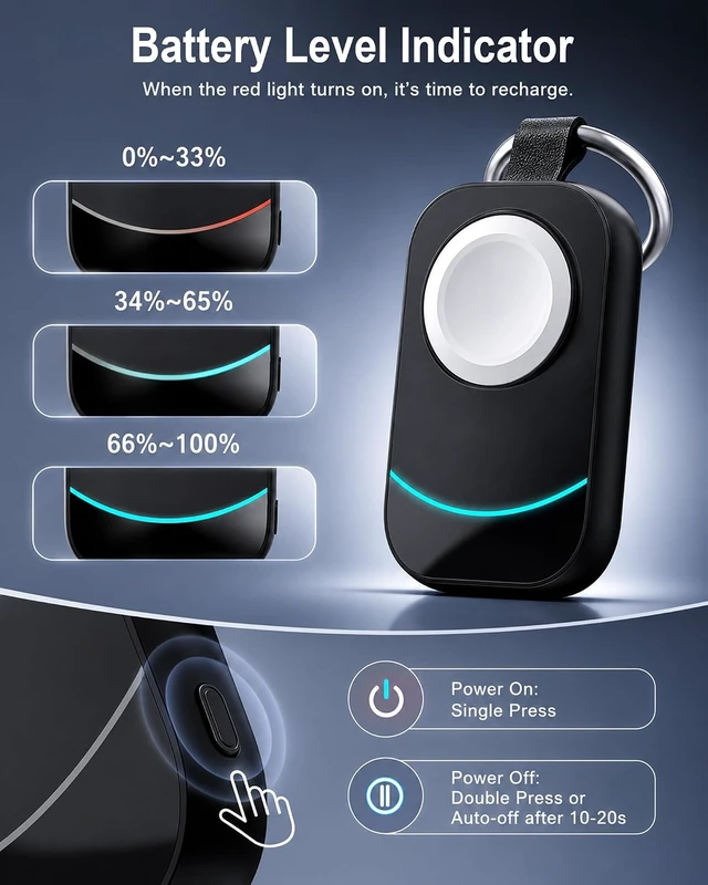 Alt view image 7 of 7 - 2500mAh Portable Charger for Watch Stocking Stuffers for Women & Men
