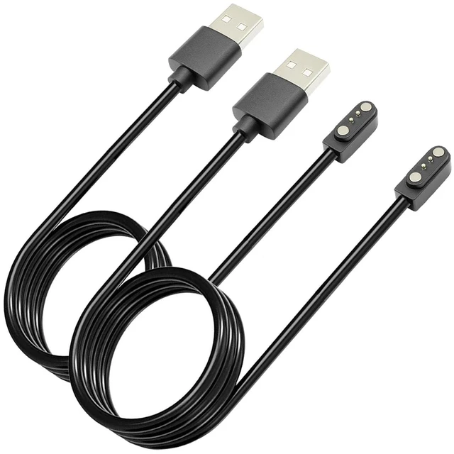 Main image of Charger Compatible with VeryFitPro Fitpolo Tozo and YAMAY Smartwatches Including Models SW025 Letsfit ID205L Replaceable Magnetic USB Cable Smart Watch Fast Charging Cable (2 Black)