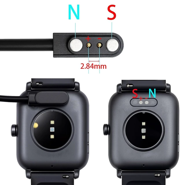 Alt view image 3 of 6 - Charger Compatible with VeryFitPro Fitpolo Tozo and YAMAY Smartwatches Including Models SW025 Letsfit ID205L Replaceable Magnetic USB Cable Smart Watch Fast Charging Cable (2 Black)