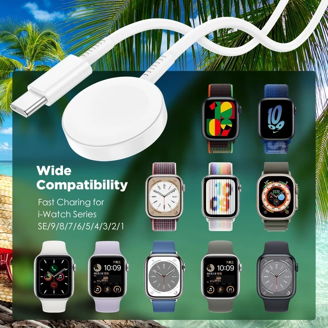 Alt view image 6 of 7 - 5W Fast Watch Charger Cable 2Pack 3FT Type C iWatch Charger for iWatch Ultra 11/10 USB C Magnetic Wireless Fast i-Watch Charging Cord Compatible with iWatch 9/8/7/6/SE/SE2/5/4/3/2