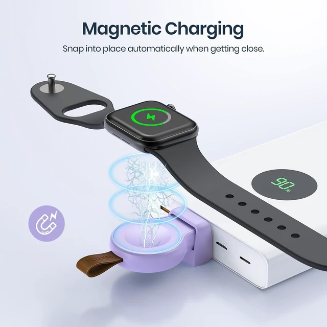 Alt view image 3 of 7 - Charger for Watch Travel iWatch USB Wireless Quick Charge