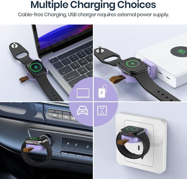 Alt view image 4 of 7 - Charger for Watch Travel iWatch USB Wireless Quick Charge