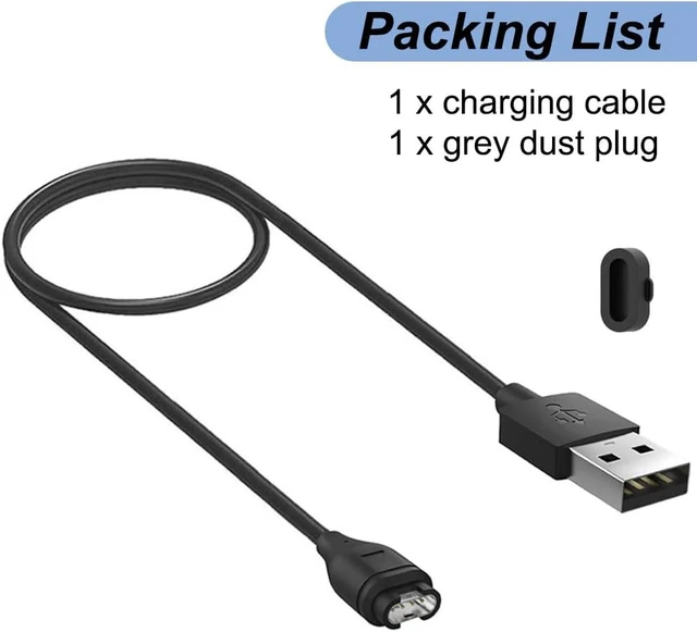 Alt view image 7 of 7 - Charger for Garmin Vivoactive 6/5/4/4s/3 Replacement USB Charging Cable with Black Dust Plug for Garmin Watch(1)