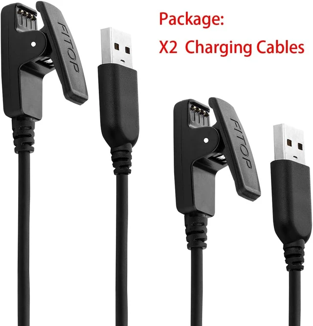 Alt view image 4 of 4 - 2Pack Charging Cable Compatible with Garmin Lily/Lily2not for Lily 2 Active/Approach S20/G10 Forerunner 235/35/64/230/630/645/645 Music/735XT/Vivomove HR Watch120cm+120cm