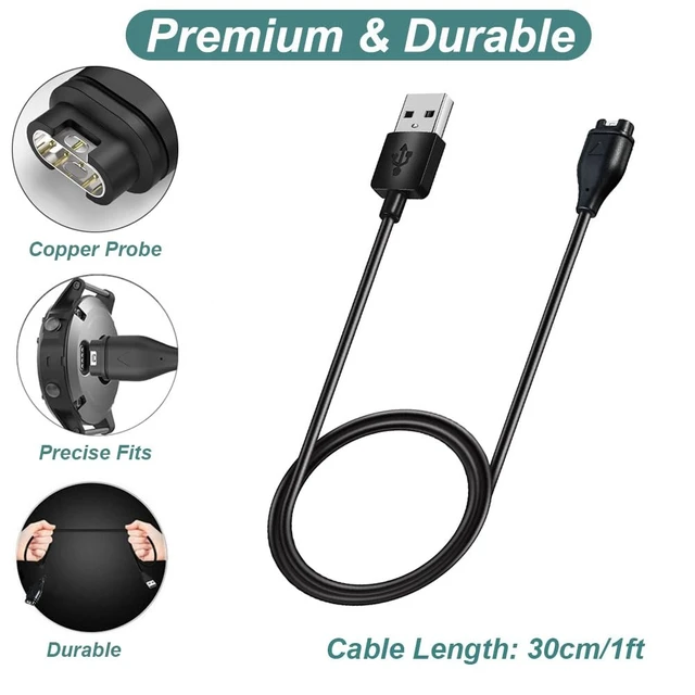 Alt view image 4 of 7 - Charger for Garmin Instinct 3 2 2X 2S 1 Watch (2-Pack 3.3ft/1m)