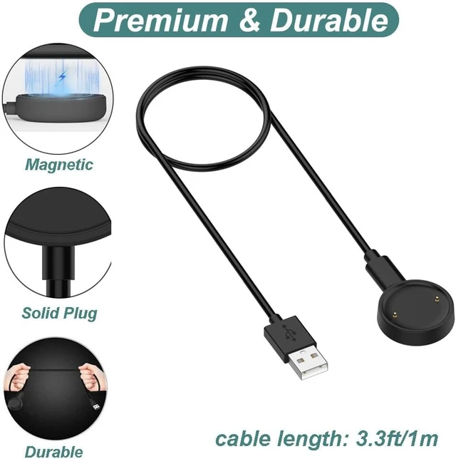 Alt view image 4 of 7 - Charger for Amazfit Bip 6 / Active 2 Smart Watch (3.3ft/1m)