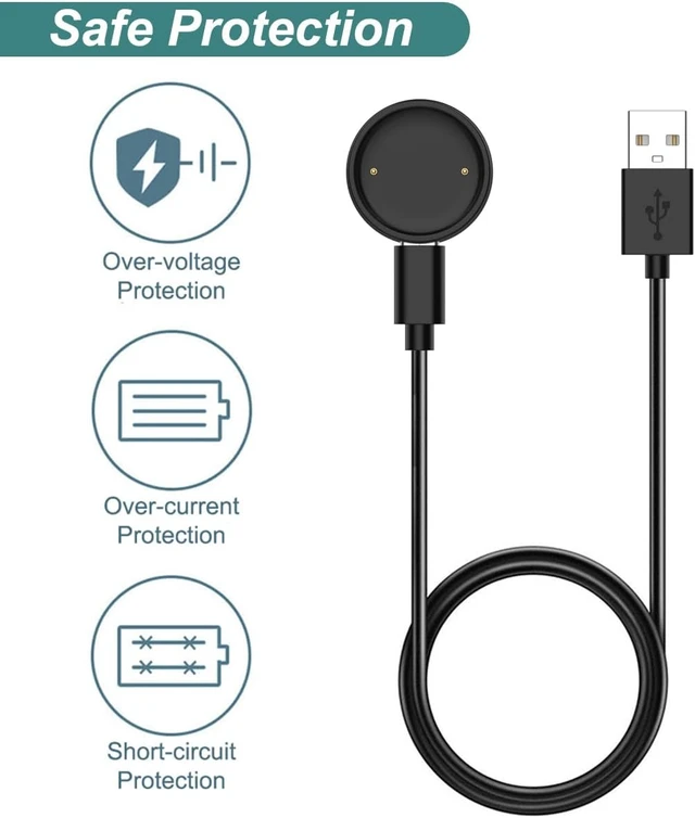 Alt view image 5 of 7 - Charger for Amazfit Bip 6 / Active 2 Smart Watch (3.3ft/1m)