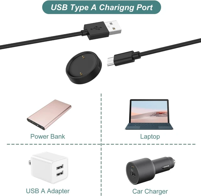 Alt view image 6 of 7 - Charger for Amazfit Bip 6 / Active 2 Smart Watch (3.3ft/1m)