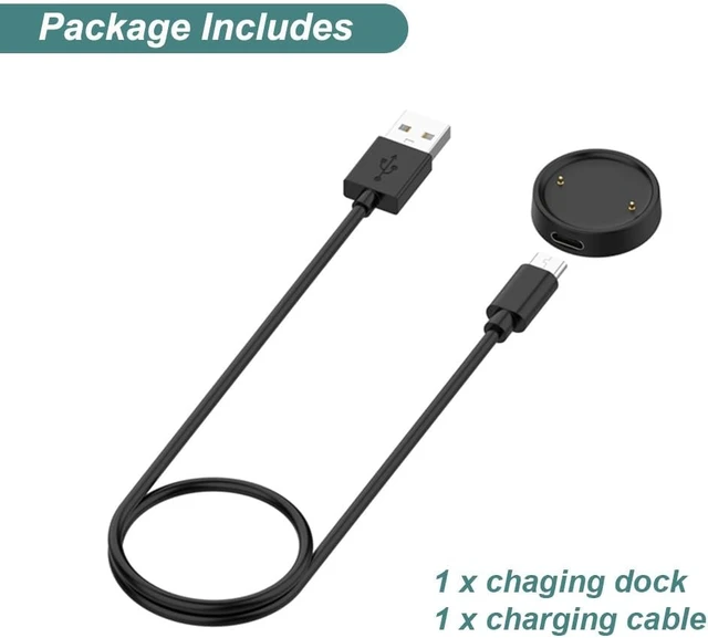 Alt view image 7 of 7 - Charger for Amazfit Bip 6 / Active 2 Smart Watch (3.3ft/1m)