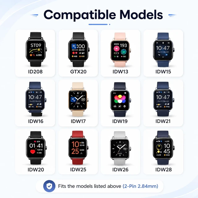 Alt view image 3 of 7 - 3Pack Smart watch Charger 2-Pin USB Magnetic Charging Cable for SmartWatch