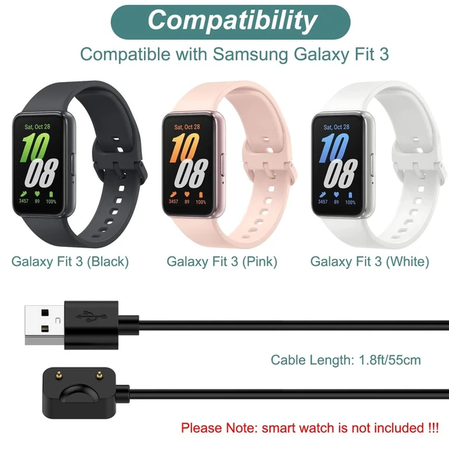 Alt view image 2 of 6 - Charger for Galaxy Fit 3 SM-R390 Fitness Watch (1.8ft/55cm)