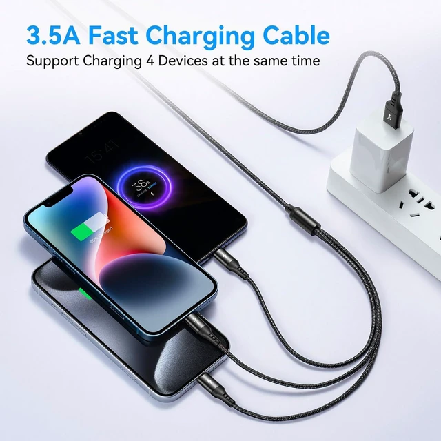 Alt view image 3 of 7 - Multi Charging Cable 3 in 1 Braided Multi Fast Charging Cable