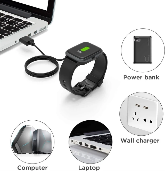 Alt view image 6 of 7 - 2-Pack Smart Watch Universal Charger Magnetic da fit Watch Accessories 60cm USB-A 2 Pin 4mm Magnetic Charging Cable Compatible with All 2-Pin 3.8mm - 4.2mm Pin-Pitch Smartwatch