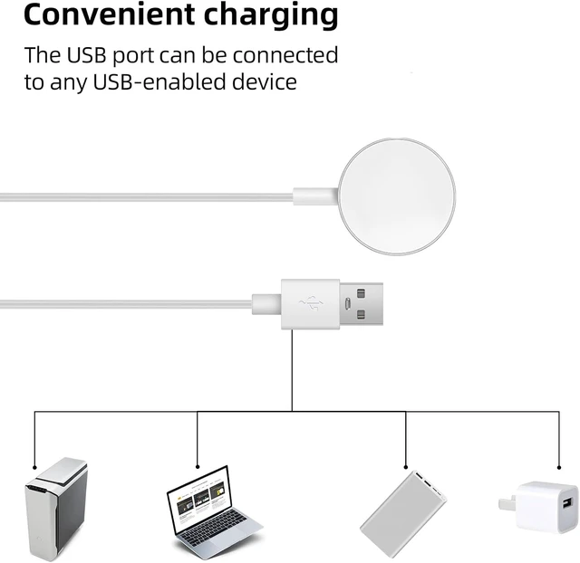 Alt view image 6 of 6 - Compatible with Gabb Watch 3/3e Charger Magnetic Charger with 3.18 FT USB Cable Smartwatch Accessories (White)