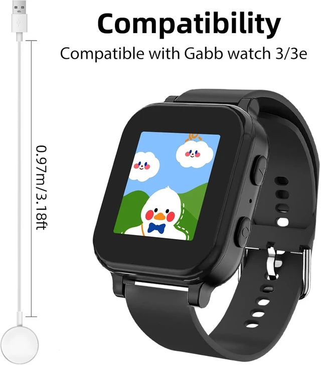 Alt view image 2 of 6 - Compatible with Gabb Watch 3/3e Charger Magnetic Charger with 3.18 FT USB Cable Smartwatch Accessories (White)