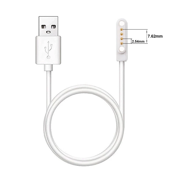 Alt view image 2 of 4 - Kids Smart Watch Charger Magnetic SmartWatch Accessories Charger Cable 4 Pin Cord spacing 7.62 mm for Children SmartWatches Fitness Tracker 2G 4G smartwatches Universal