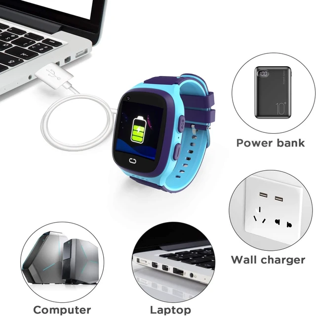 Alt view image 4 of 4 - Kids Smart Watch Charger Magnetic SmartWatch Accessories Charger Cable 4 Pin Cord spacing 7.62 mm for Children SmartWatches Fitness Tracker 2G 4G smartwatches Universal