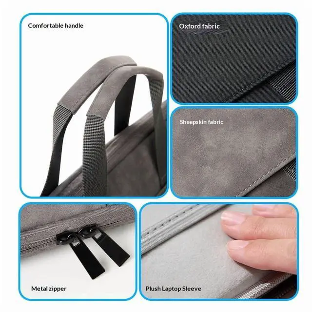 Alt view image 4 of 5 - Laptop Case 13 14 Inch,Slim Computer Case with Handle,Waterproof Laptop Briefcase Bag,360° Protective Laptop Sleeve Compatible