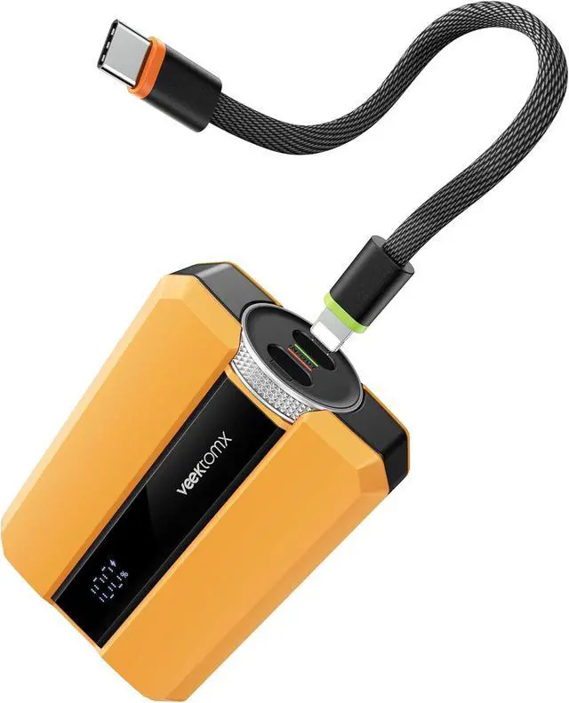 Alt view image 7 of 7 - VEEKTOMX PD 30W Super Fast Charging Portable Charger 10000mAh, Small Power Bank with Detachable USB C Dual Ports Built-in Cord, Compact Travel Battery Pack Compatible with iPhone/Samsung/MacBook/iPad