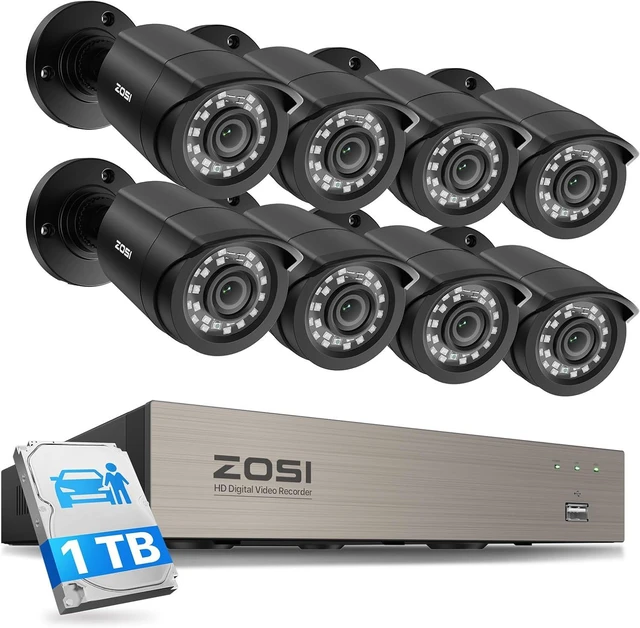 Main image of ZOSI 3K Lite 8CH Security Camera System Outdoor with 1TB Hard Drive,AI Human/Vehicle Detection,Night Vision,H.265+ 8 Channel 5MP Lite Video DVR Recorder,8X 1080P HD 1920TVL Weatherproof CCTV Cameras
