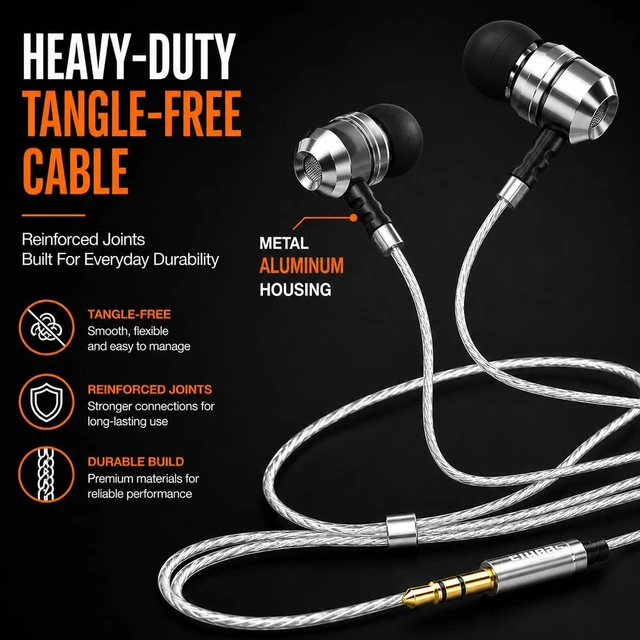 Alt view image 7 of 7 - SP3060 Earbuds Wired in-Ear Headphones