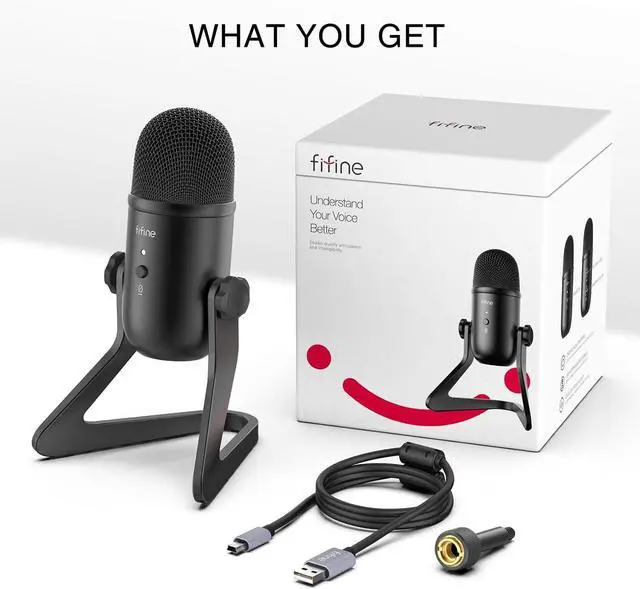 Alt view image 5 of 7 - FIFINE K678 USB Podcast Microphone for Recording Streaming | Condenser Computer Mic for PC Mac, Headphone Output&Volume Control, Mic Gain Control, Mute Button, Vocal, YouTube, Gaming