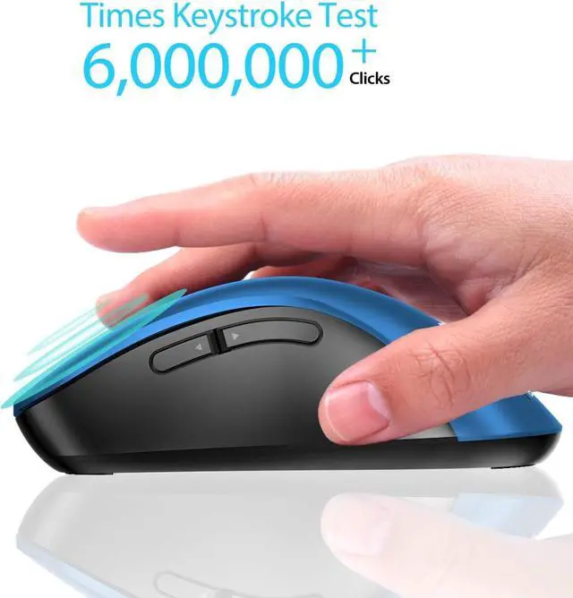 Alt view image 5 of 7 - memzuoix 2.4G Portable Wireless Mouse, 1400 DPI Mobile Optical Cordless Mice with USB Receiver for Computer, Laptop, PC, Desktop, MacBook, 5 Buttons, Blue