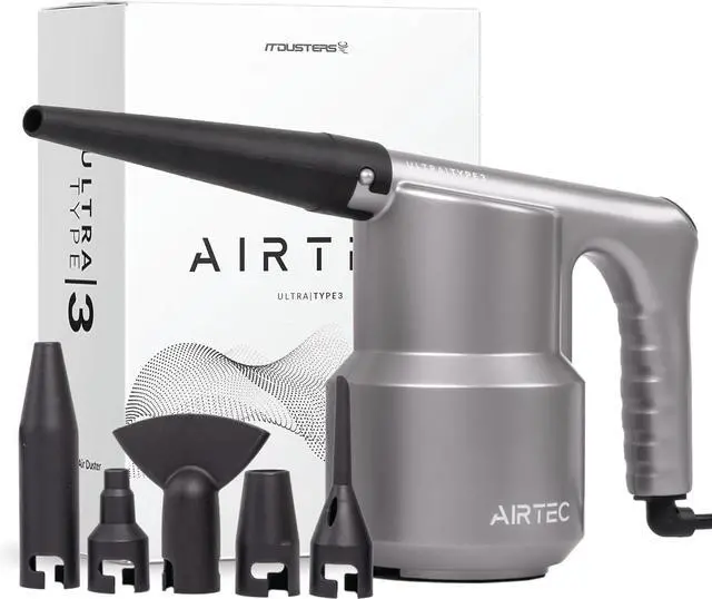 Main image of AirTec Ultra Electric Air Duster Blower for PC, Laptop, Console, Electronics and Home Cleaning, Environmental Alternative to Spray air can Duster Keyboard Cleaner (Type 3)