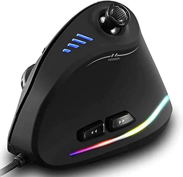 Main image of Zeerkeer Ergonomic Vertical Mouse, RGB Wired Vertical Gaming Mouse with Joystick, 10000 Max DPI and 11 Programmable Buttons for Gamers, Computer (Wired)