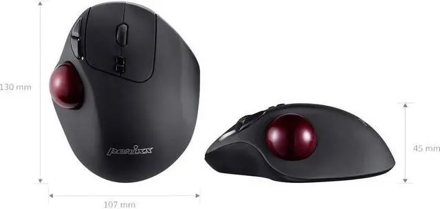 Alt view image 3 of 7 - Perixx11568 Perimice-717 Wireless Trackball Mouse, Build-in 1.34 Inch Trackball with Pointing Feature, 5 Programmable Buttons, 2 DPI Level, Black