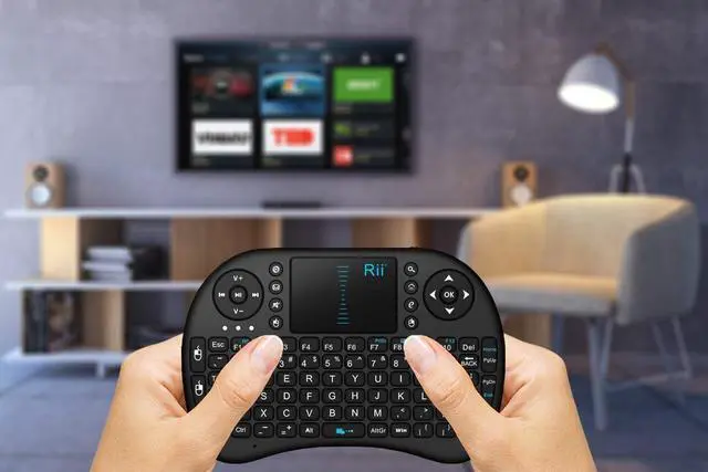 Alt view image 5 of 7 - (Upgraded)Rii 2.4GHz Mini Wireless Keyboard with Touchpad,QWERTY,LED Backlit,Portable Keyboard for laptop/PC/Tablets/Windows/Mac/TV/Xbox/PS3/Raspberry Pi .(i8+ Black)