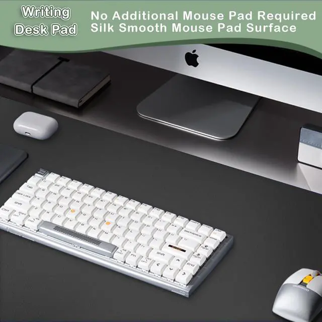 Alt view image 5 of 7 - Boutilon Leather Desk Pad Protector,Non-Slip Mouse Pad,Laptop Desk Pad,Office Mouse Mat,Waterproof Leather Desk Blotter,Desk Writing Pad for Office and Home (L-Black,35"x 17")