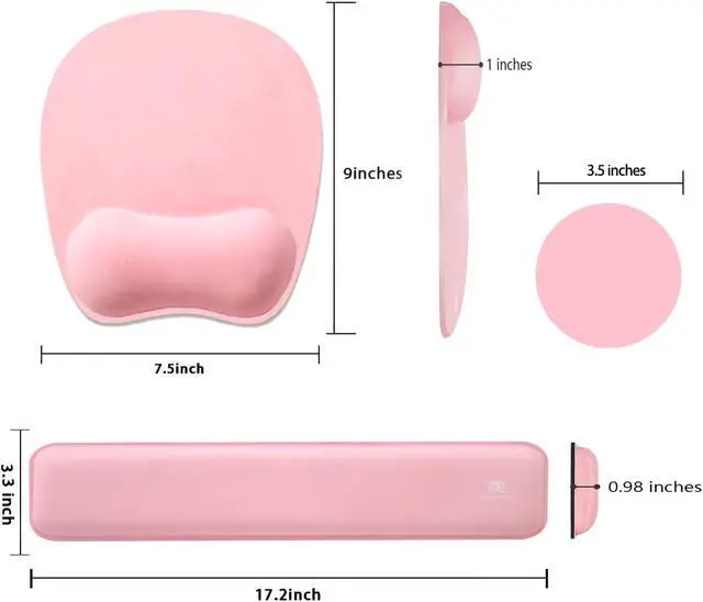 Alt view image 5 of 7 - Memory Foam Set Wrist Rest Pad & Mouse Wrist Rest Support,Ergonomic Design for Office,Home,Laptop,Desktop Computer,Gaming Keyboard - Pink