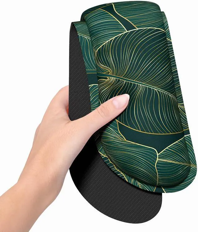 Alt view image 3 of 7 - Dapesuom Enlarge Keyboard Wrist Rest, Memory Foam Wrist Cushion for Desk Mats Support, Cute Pain Relief Keyboard Mouse Pad Rests Set with Non-Slip Base for Gaming Laptop Office Computer, Green Leaf