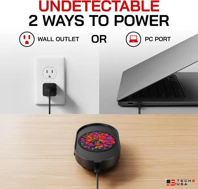 Alt view image 4 of 7 - TECH8 USA Mega Disc Mouse Mover Jiggler, Adjustable Activity & Auto-Turn Off Timer Settings, Undetectable, No Software, Random Movement, Patented, Designed, Engineered, Packaged in USA - Lava