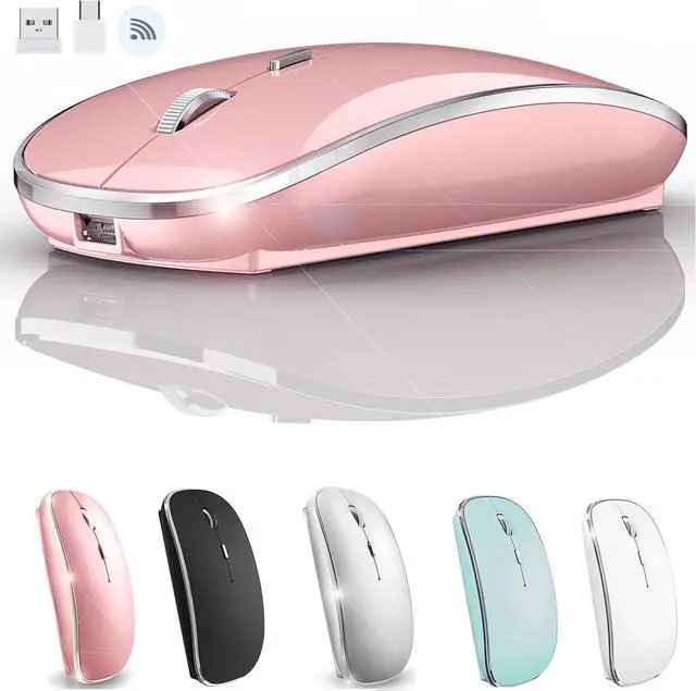 Main image of JETTA Wireless Mouse for MacBook Pro MacBook Air MacBook Laptop Mac iMac Desktop Computer Chromebook PC Laptop 2.4 USB/USB C Mouse (Rose Gold)