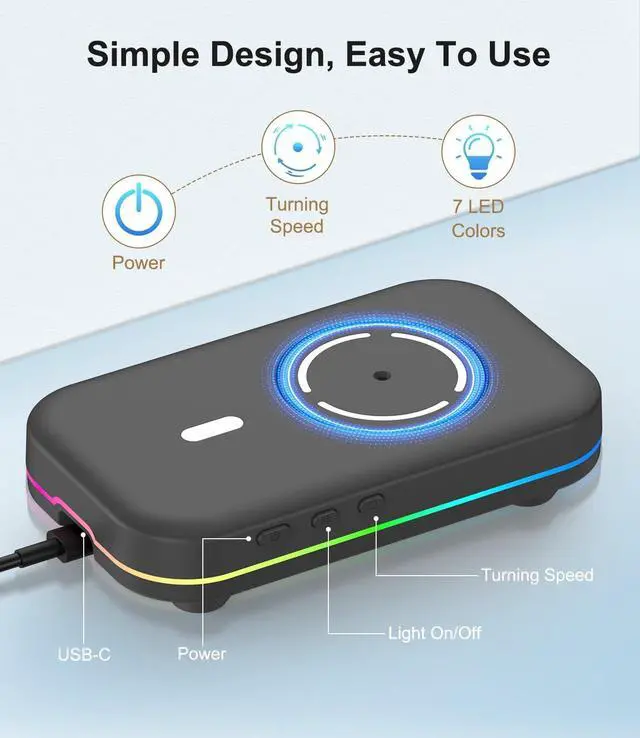 Alt view image 7 of 7 - Mouse Mover Jiggler, | RGB, Undetectable, Silent, Auto-Off Timer, Realistic Movement |, Mouse Wiggler Shaker Giggler, Keep Computer Laptop Active Men Women Gifts for Office Home Remote Work