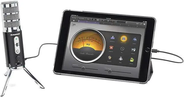 Alt view image 5 of 5 - SAMSON Technologies Satellite USB/iOS Condenser Microphone | Dual 16mm condenser capsules with 24-bit/96kHz audio and fold-back legs for streaming, podcasting and recording