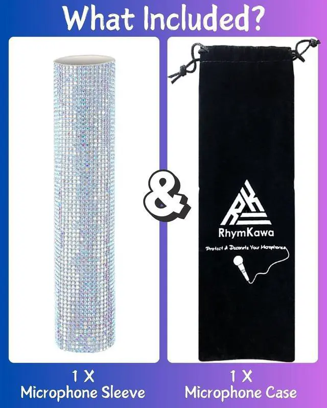 Alt view image 4 of 6 - AB Rhinestone Silver Mic Cover for Wireless Microphone Bedazzled | AAAAA-Grade Crystals Catch Stage Lights. Soft Inner Lining Protects The Handle. Especially For SM58, Beta58, Senheiser Series