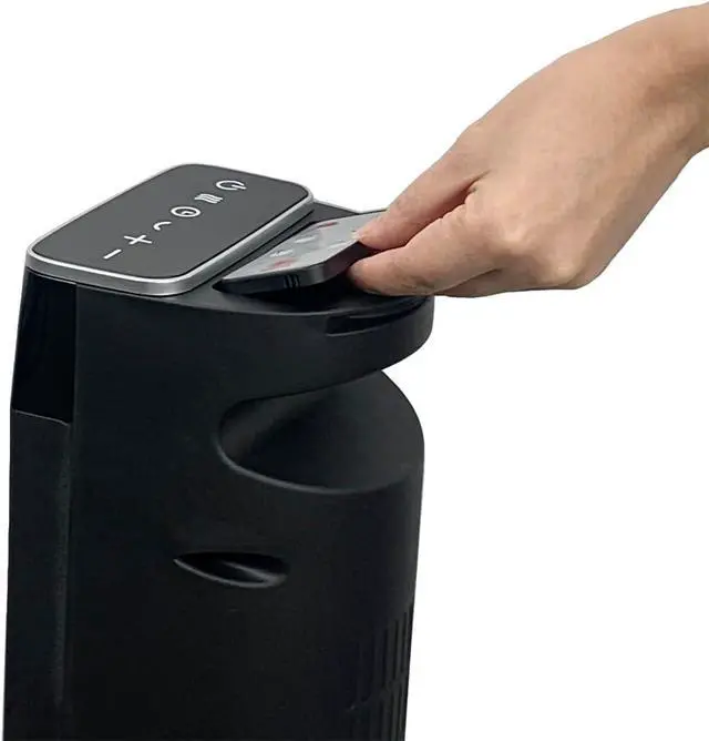 Alt view image 6 of 7 - Good Housekeeping Oscillating Ceramic Tower Space Heater with Remote, 30", Black