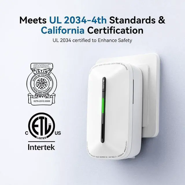 Alt view image 2 of 7 - SITERWELL Plug in Carbon Monoxide Detector 10 Year Battery, CO Alarm Detector with Electrochemical Sensor and Sound Warning, AC Powered Portable Carbon Monoxide Detector for Home Office Travel,2-Pack
