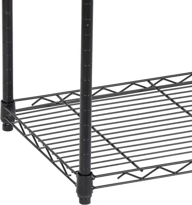 Alt view image 7 of 7 - SUPER DEAL Black 5-Shelf Heavy Duty Storage Wire Shelving Unit for Restaurant Garage Pantry Kitchen Garage Rack (30L x 14W x 60H)