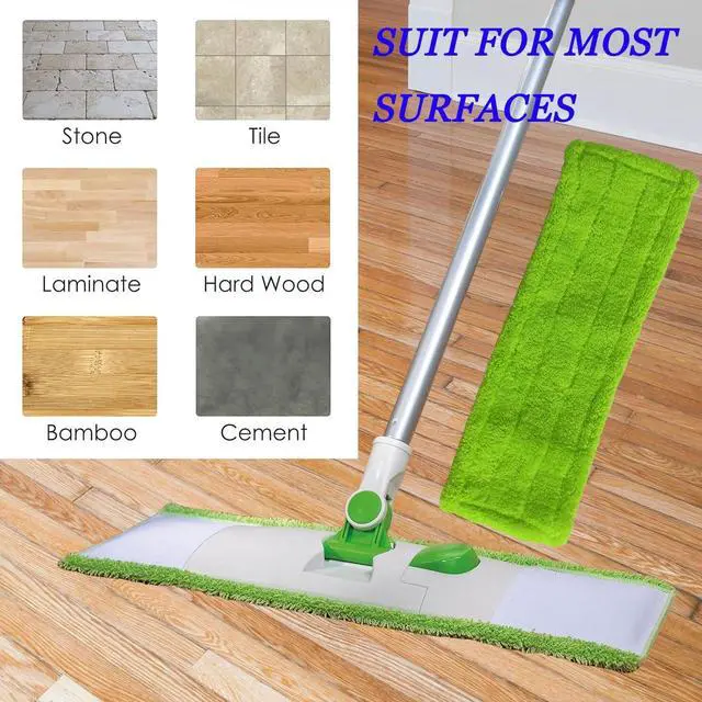 Alt view image 2 of 7 - 4 Pack Reusable Mop Pads Compatible with 3M Scotch-Brite M-005 Floor Mops, Microfiber Hardwood Floor Mop Pads Wet or Dry Use mop,Fit for Folding mop 15in*3.9in mop Head