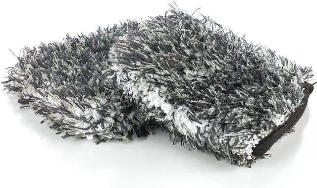 Alt view image 2 of 7 - The Rag Company The Cyclone Ultra Wheel Mitt Perfect for Wheels, Grills, and Tight Areas; Proprietary Microfiber Blend; Easily Releases Contaminates Upon Rinsing, 6in x 7in, Black/Grey (2-Pack)