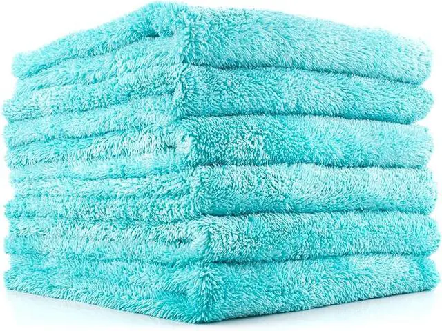 Main image of The Rag Company - Eagle Edgeless 450 (6-Pack) Professional Korean 70/30 Blend Super Plush Microfiber Detailing Buffing Polishing Drying Towels for Cars 16x16 in, Teal Blue