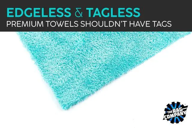 Alt view image 3 of 7 - The Rag Company - Eagle Edgeless 450 (6-Pack) Professional Korean 70/30 Blend Super Plush Microfiber Detailing Buffing Polishing Drying Towels for Cars 16x16 in, Teal Blue